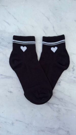 1/4 Corazon Blanco Base Negra
